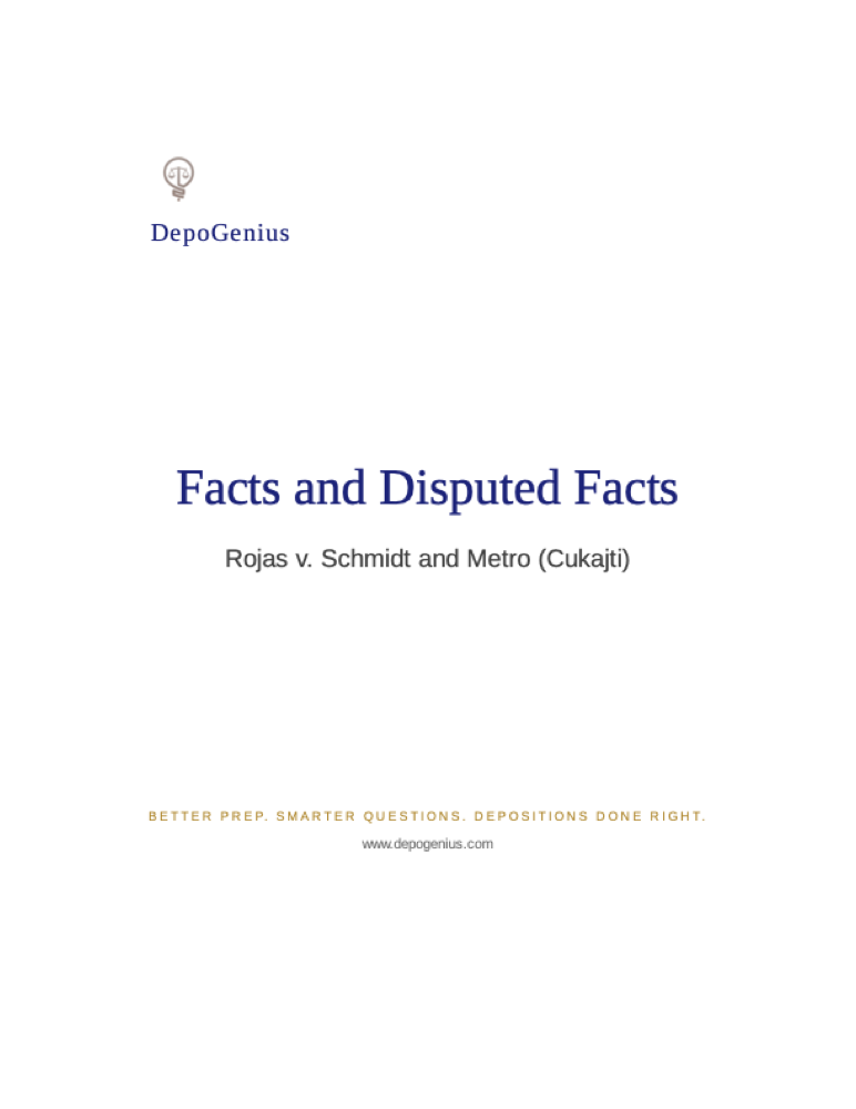 Sample preview: Facts and disputed facts